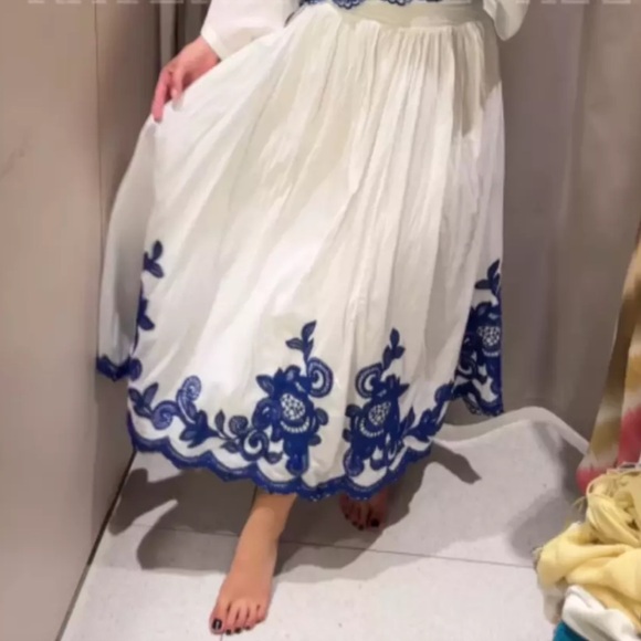 ZARA CONTRAST EMBROIDERED SKIRT ONLY ZW COLLECTION 5107/245 346/021 - Picture 8 of 8